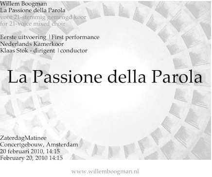 flyer for the premiere of la passione